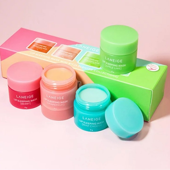 Laneige Lip Sleeping Mask Set of Four - Grapefruit Berry Apple Lime Mint Choco - Picture 1 of 8